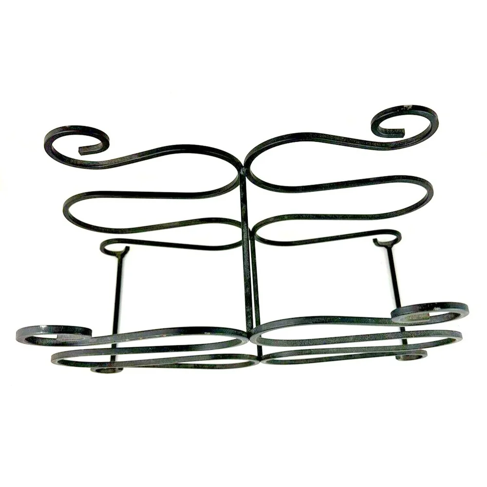 Wine Rack Black Metal Wrought Iron Counter/Table Top Holder Stand 6 Bottle